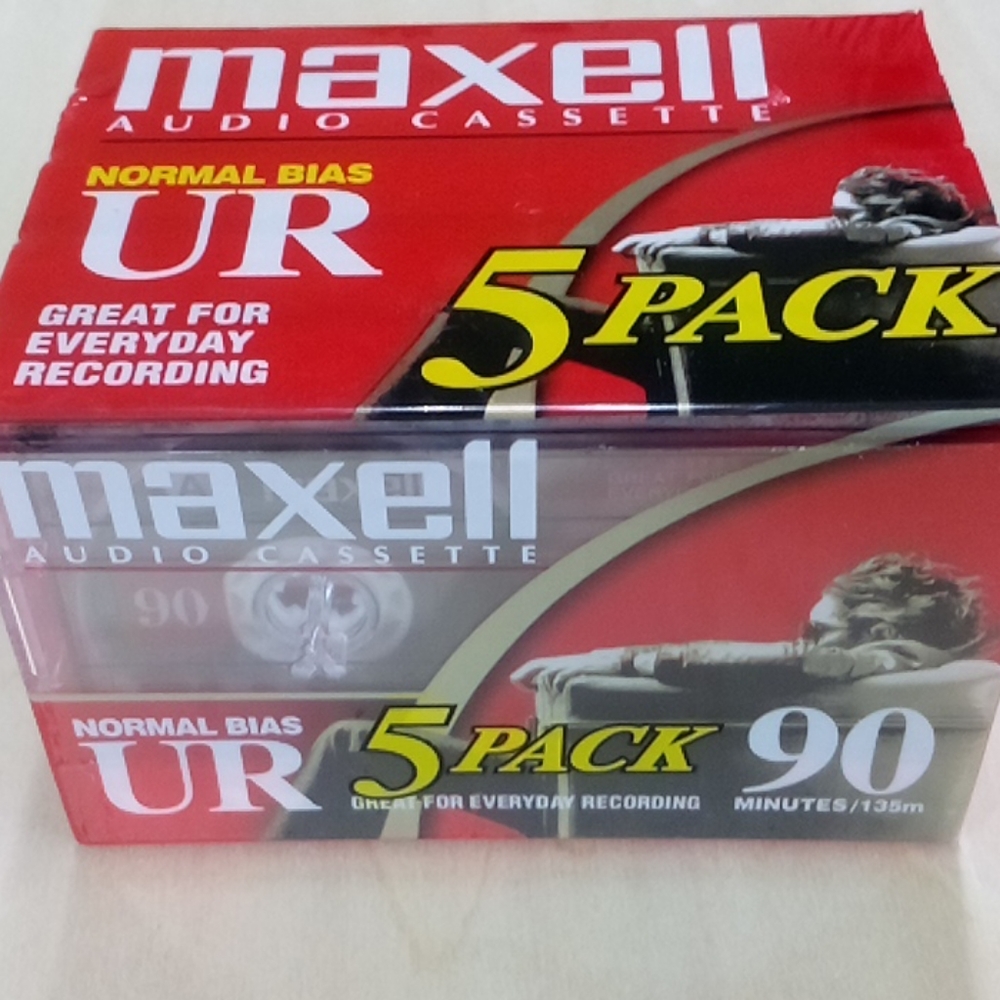 NEW Maxwell Casette Tape 90 Minutes 5 Pack